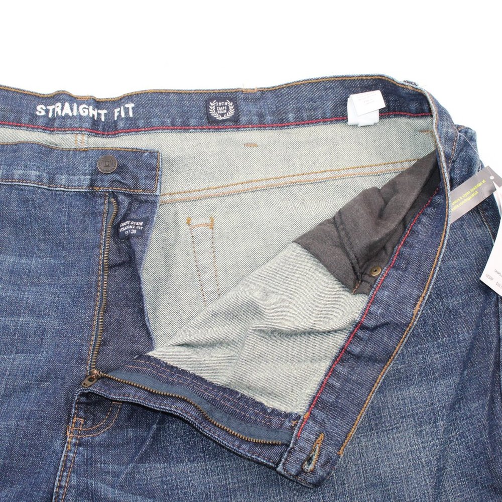 CHAPS Ralph Lauren Men's 50 X 30 Straight Fit Blue Jeans Denim Medium Wash - Picture 7 of 16